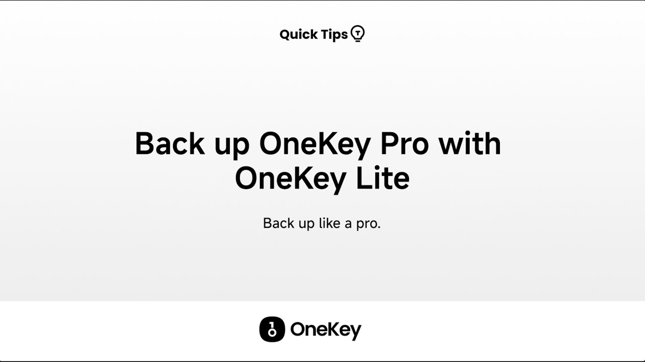 How to Back up OneKey Pro with OneKey Lite #bitcoin #crypto #safety