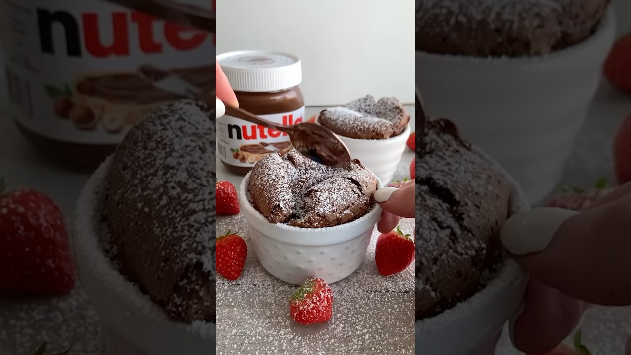 3 Ingredient Nutella Souffle Viral Recipe #food #shorts