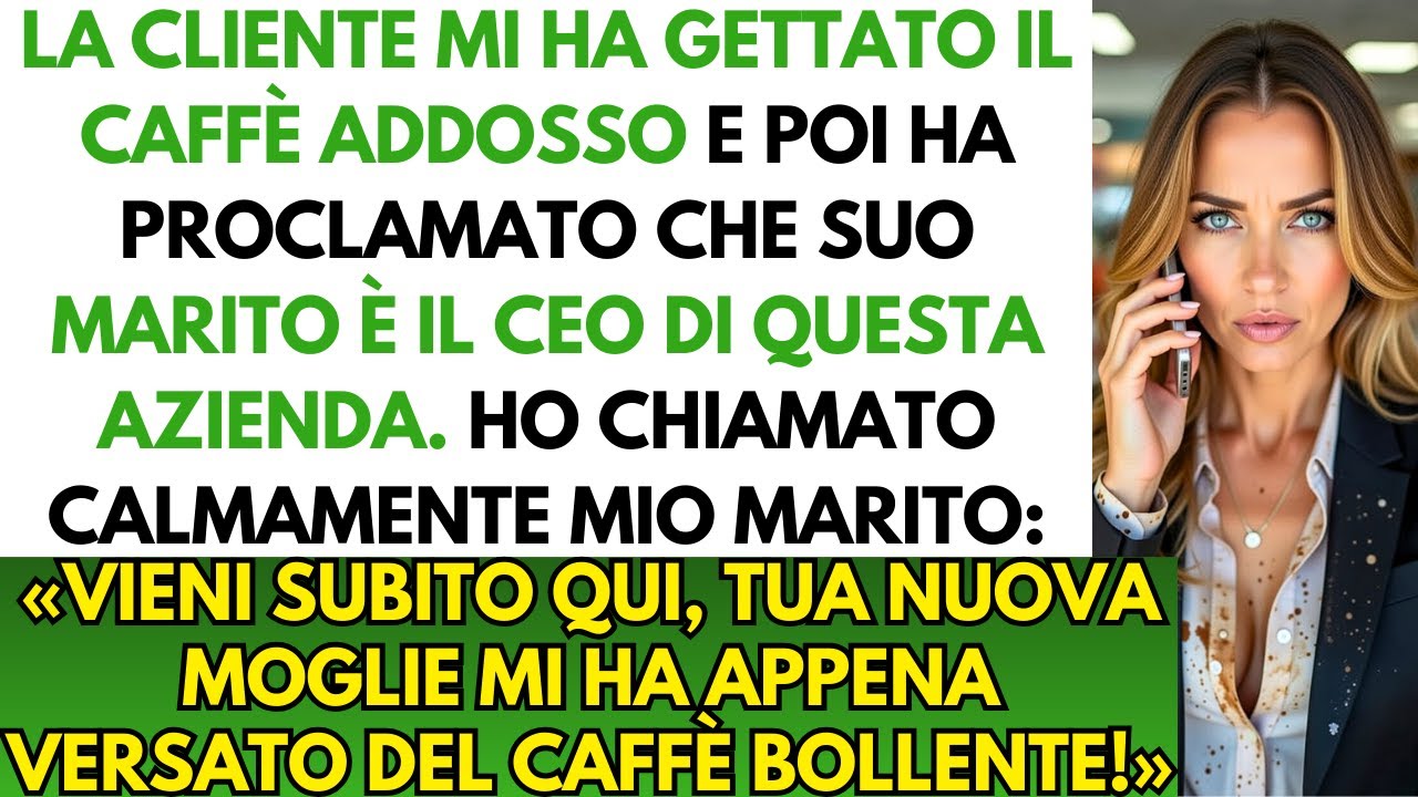 La cliente mi lanciò caffè ☕ e disse di essere la moglie del CEO. Lo chiamai…