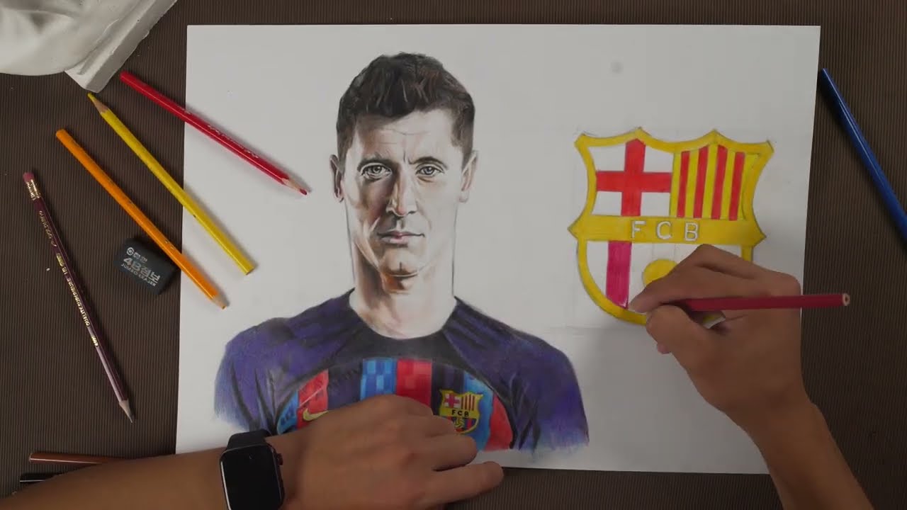 Robert Lewandowski | Pencil Portrait Drawing | El Clasico 2026