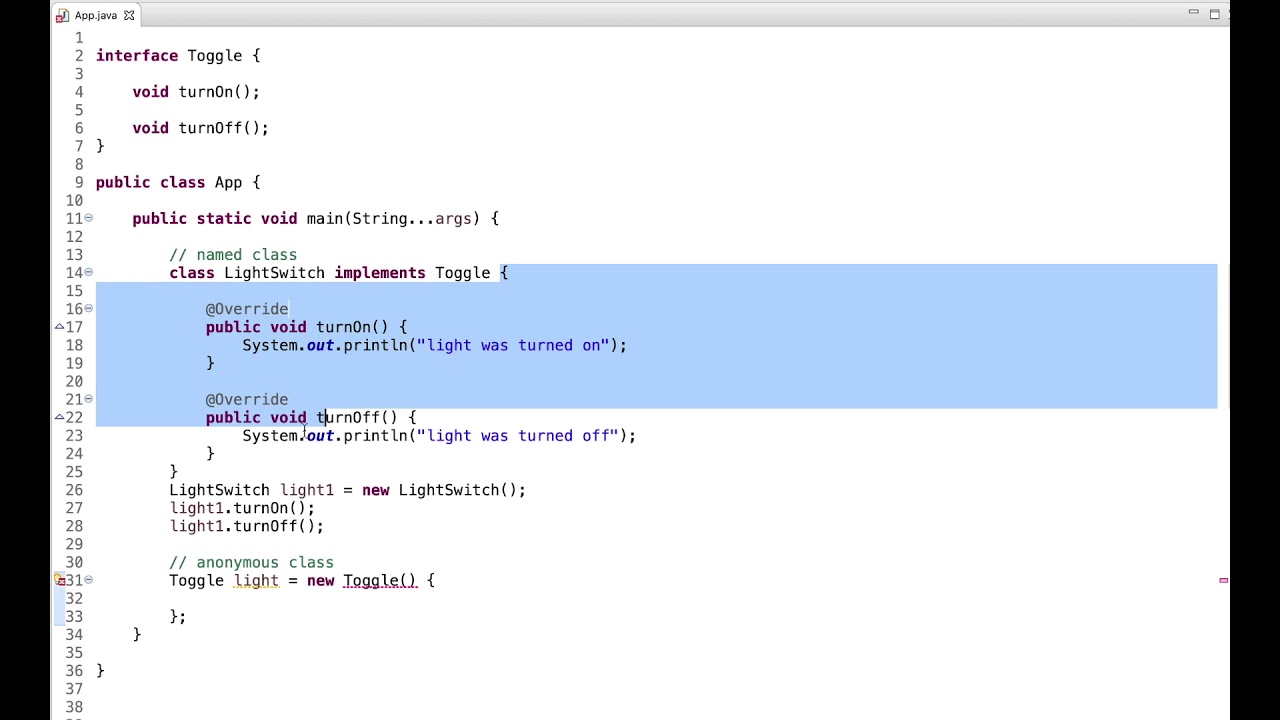 Java Tutorial: Anonymous Class