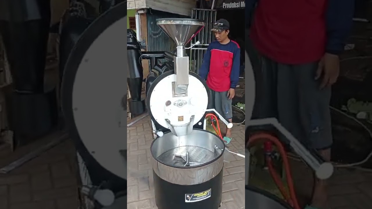 Mesin Roasting kap 20 kg.cukup 1 jam proses Roasting kopi 20 kg Sudah Mecapai kematangan level Drak
