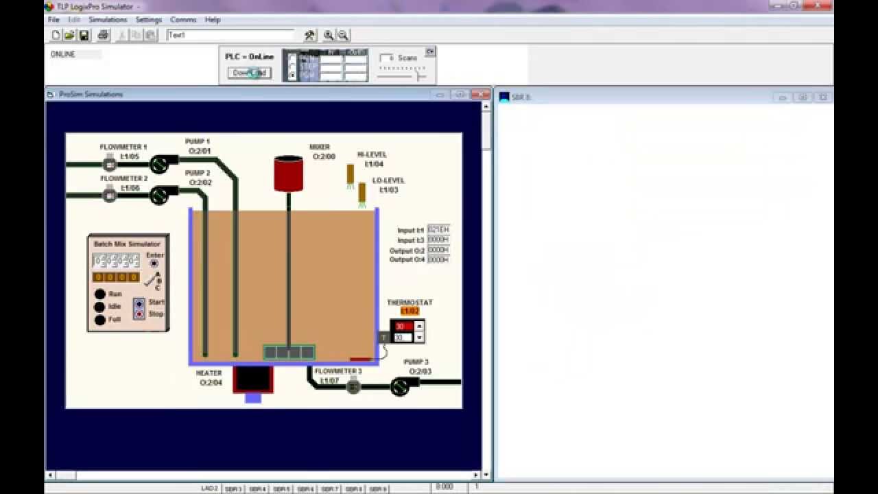 CLP - LogixPro - Misturador Automático - Linguagem Ladder (Batch Simulator)