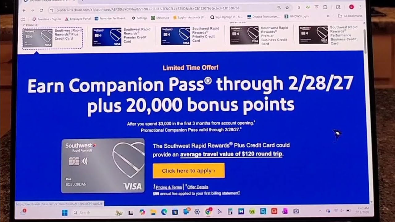 Southwest Airlines Limited-Time Offer Companion Pass 🤩 apply by March 18th 2026 ref link UPD 9/19/26