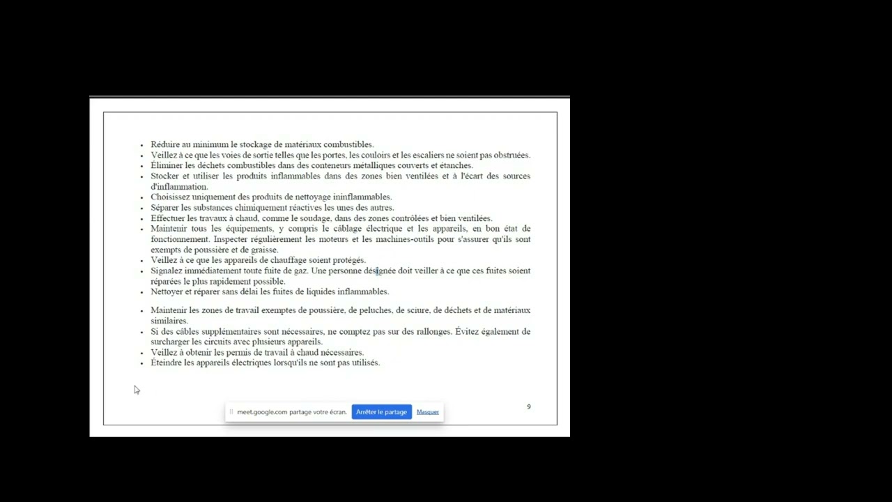 9 2 Plan de prévention des incendie