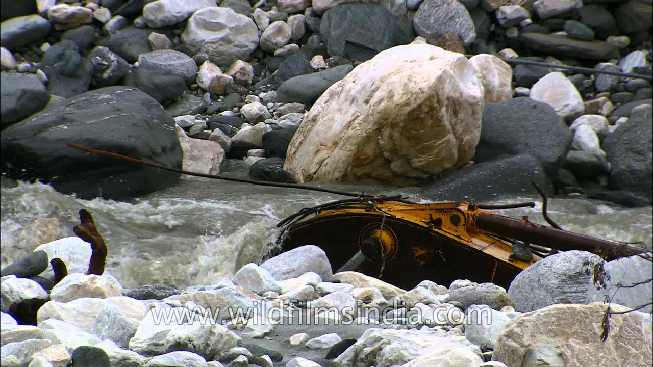 The massive JCB crushed in Gangori: Uttarakhand Floods