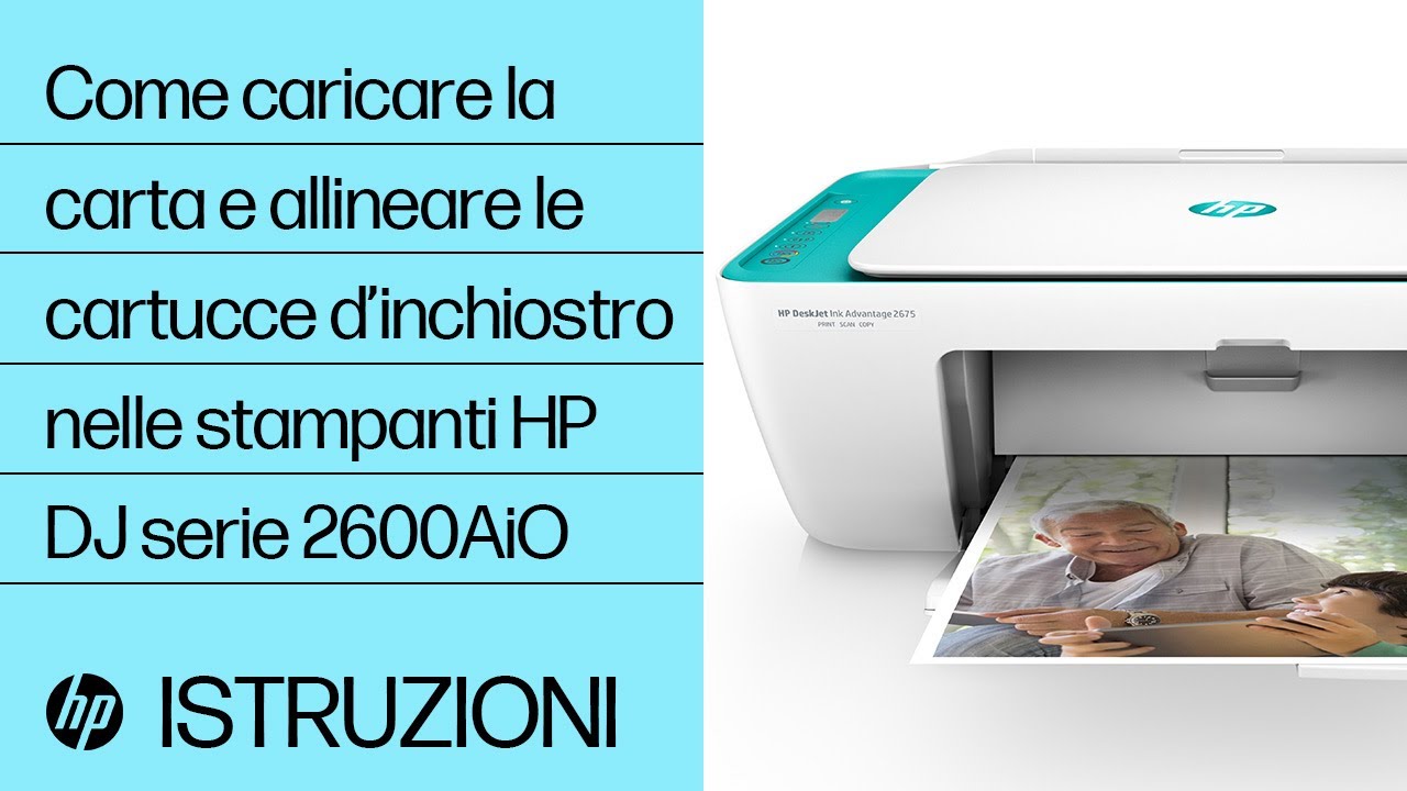 Come caricare la carta e allineare le cartucce d’inchiostro nelle stampanti HP DeskJet serie 2600AiO