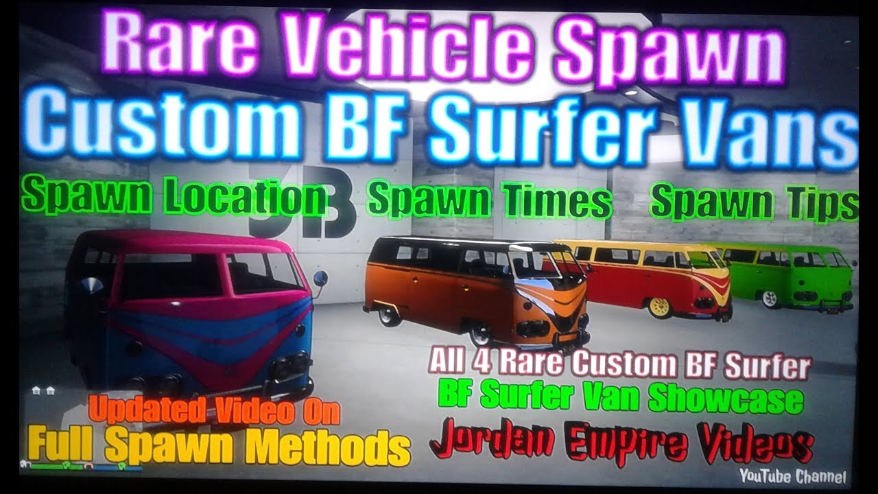 GTA 5 Online Rare Vehicle Spawn All 4 Custom BF Surfer Van Spawn Time, Routes, Location, Sell Prices