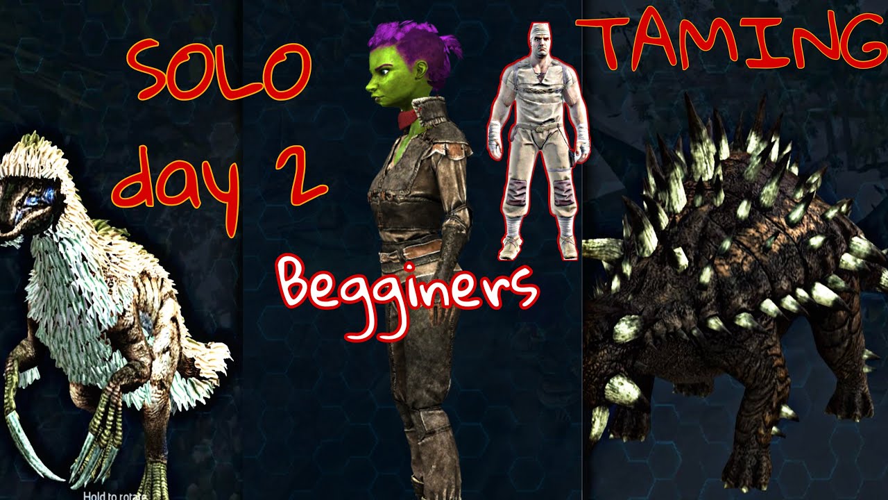 ARK MOBILE - SURVIVE SOLO DAY 2 - How to survive solo - Como jogar sozinho