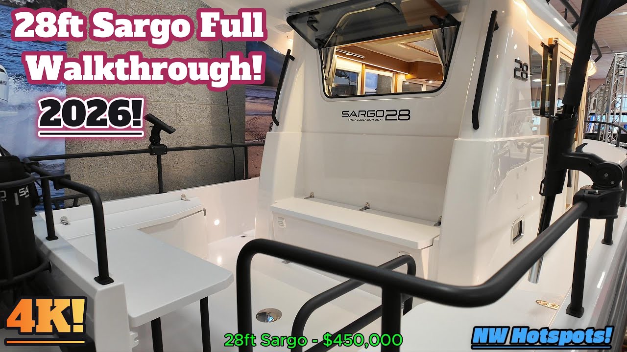 Полный обзор 28-футовой яхты Sargo 2026 года!... Выставка лодок в Сиэтле. #выходные/ночевка #рыбо...