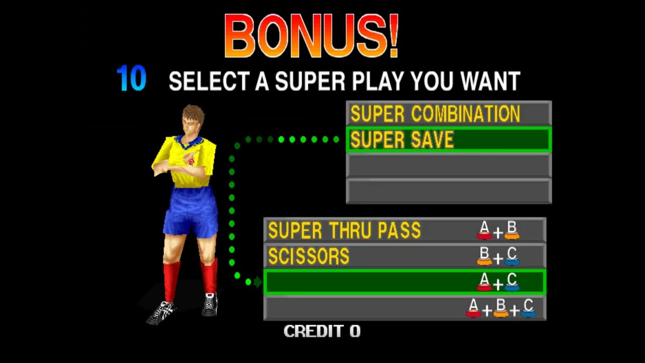 테크모 월드컵 98 Tecmo World Cup 98 콜롬비아(Colombia) 플레이