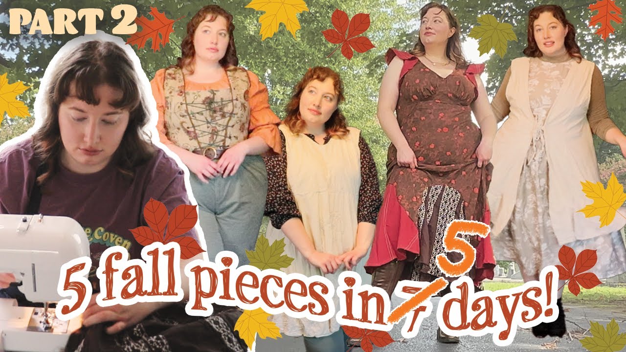 I made my dream fall wardrobe in 5 DAYS?! 🍂🍁 thrift flips & NO ZIPPERS | midsize sewing vlog