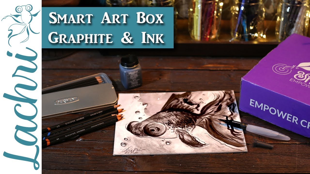 Smart Art Box - Water Soluble Graphite, Derwent Graphics & Ink Goldfish - Lachri