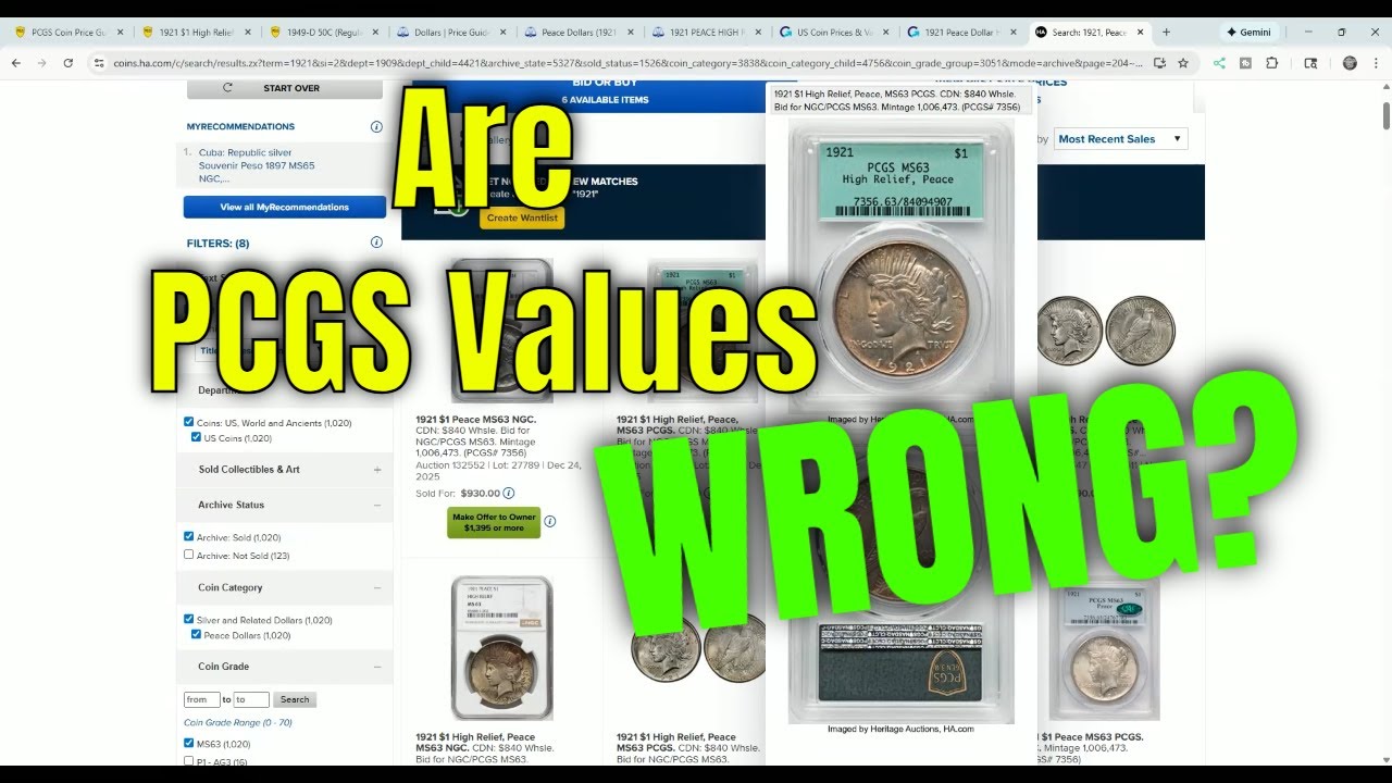Is PCGS Price Guide Inflated Artificially? Did I Lie About Coin Values?