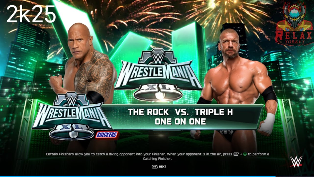 WWE The Rock Vs Triple H (one on one) (2k25) 