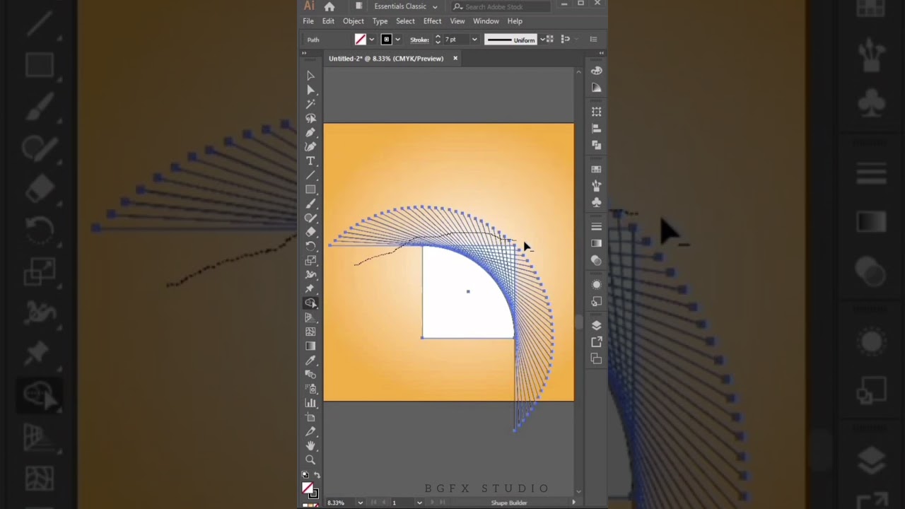 String Art in Illustrator | Short Tutorial | Illustrator Short | #shorts #illustrator #bgfxstudio