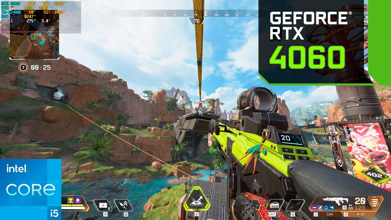 Apex Legends : RTX 4060 + i5-12400F : 1080p Low Settings