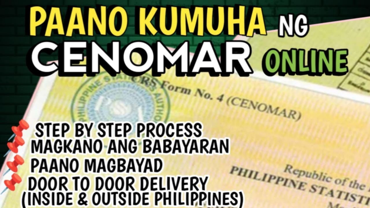 PAANO KUMUHA NG PSA CENOMAR ONLINE | HOW TO GET PSA CENOMAR ONLINE