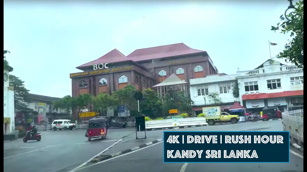 4K | Busy Kandy Streets | Rainy Day | Rush Hour | Kandy Sri Lanka