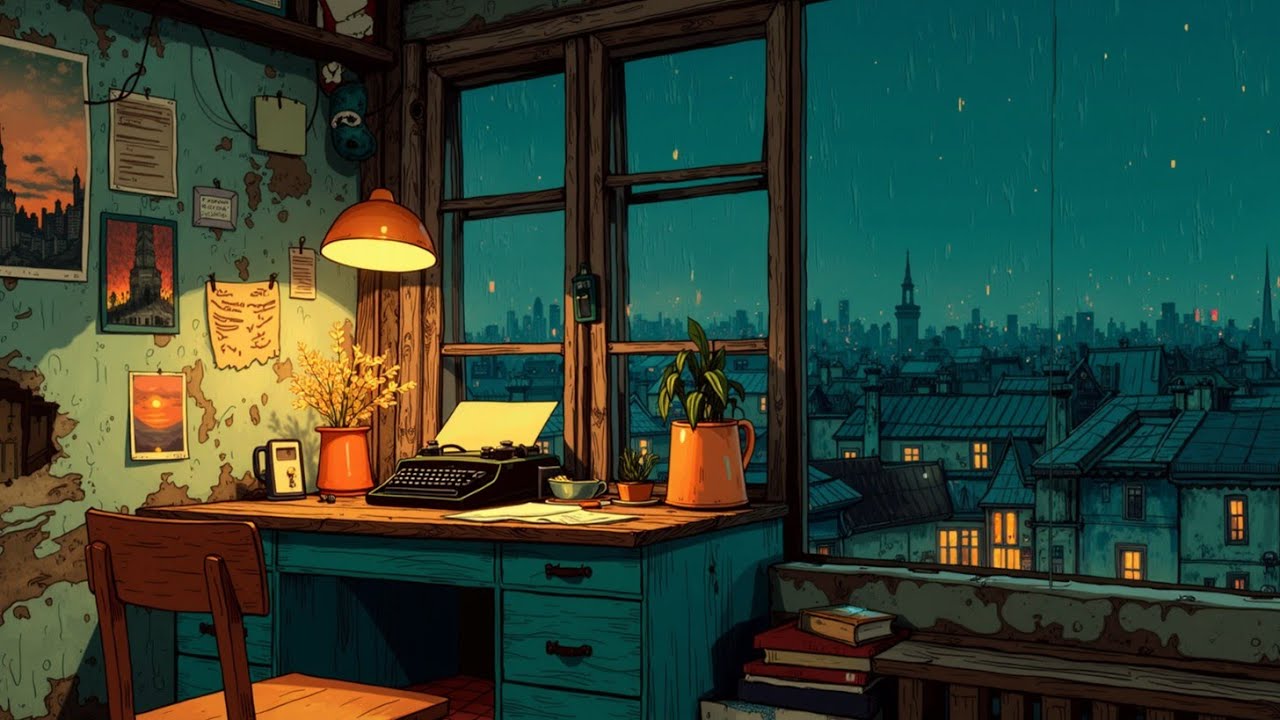 Lofi Chill Mix для Фокуса и Расслабления - Уютные Ночные Городские Вибрации и Дождь