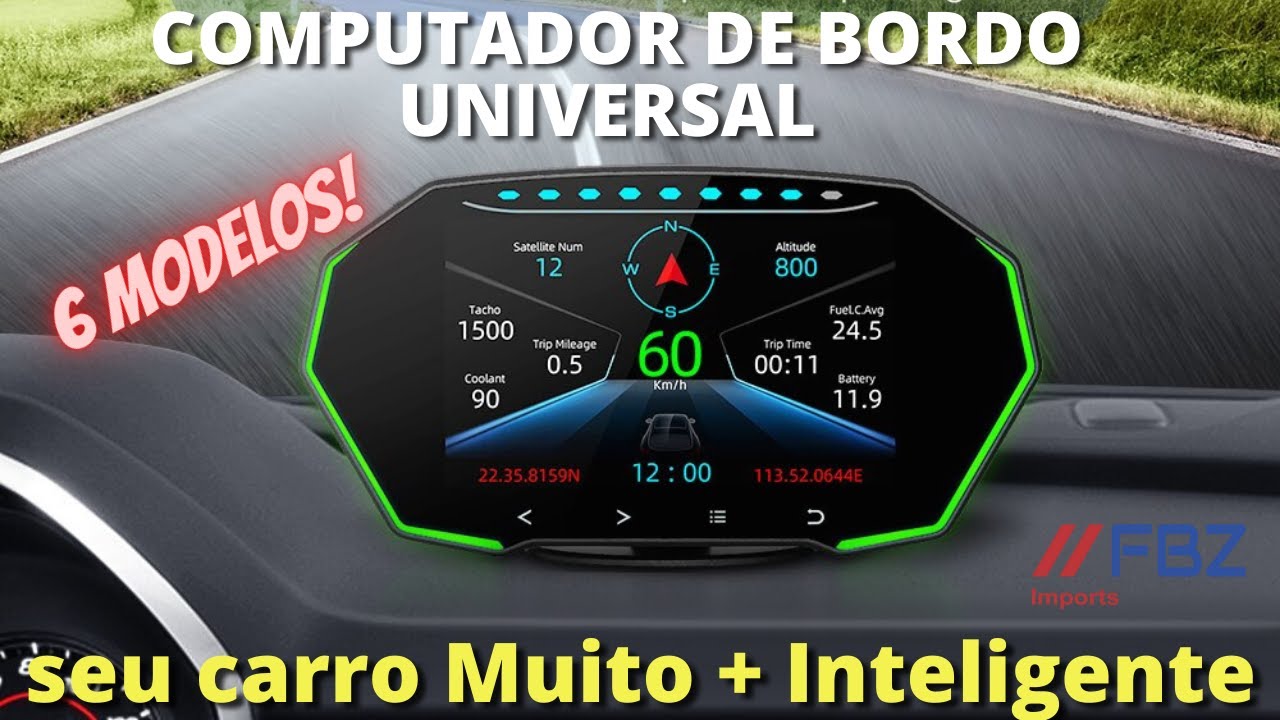 COMPUTADOR DE BORDO UNIVERSAL - Display OBD2 e PROJETOR NO PARABRISA | 6 MODELOS
