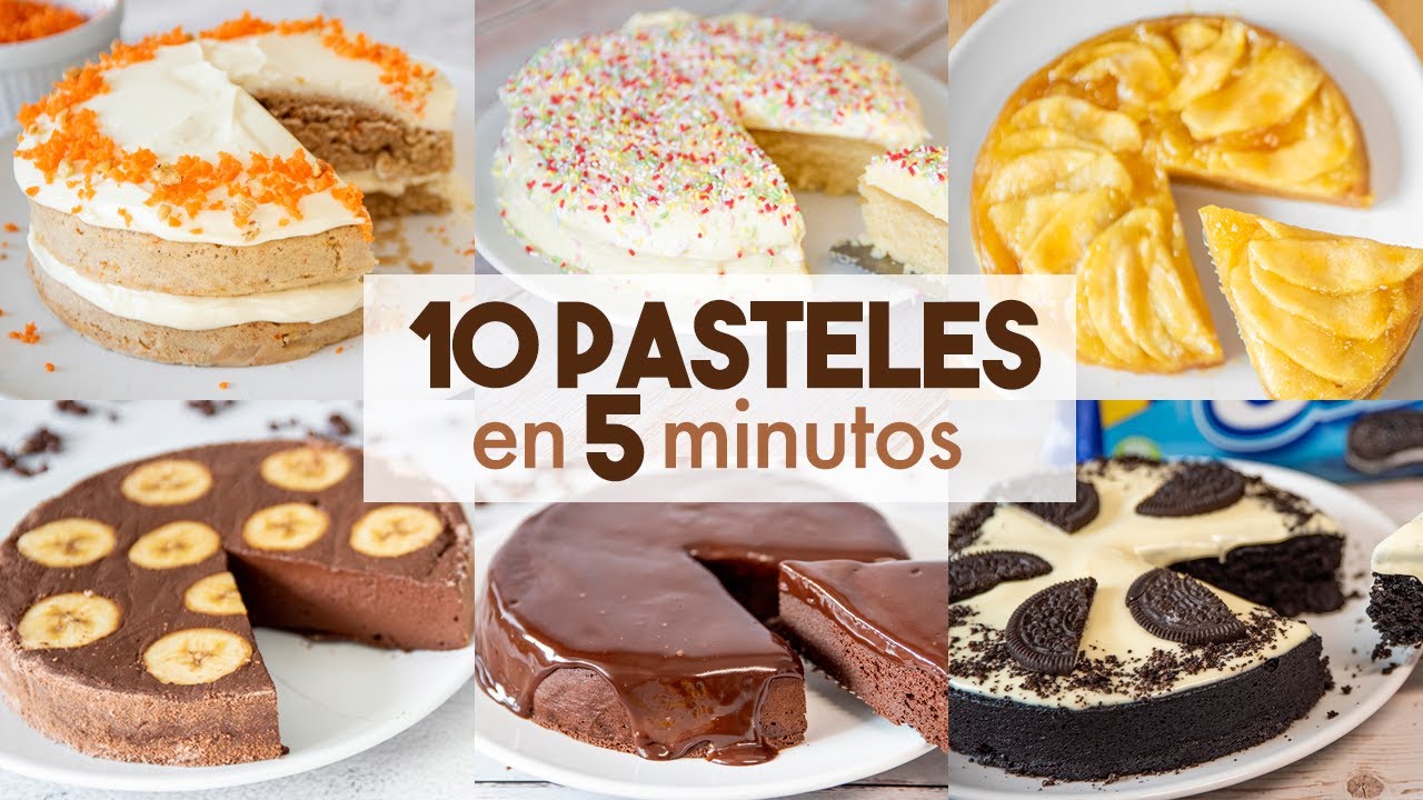 10 PASTELES en MICROONDAS en 5 minutos 🍰❤️  ¡Fáciles, Rápidos y SIN HORNO!