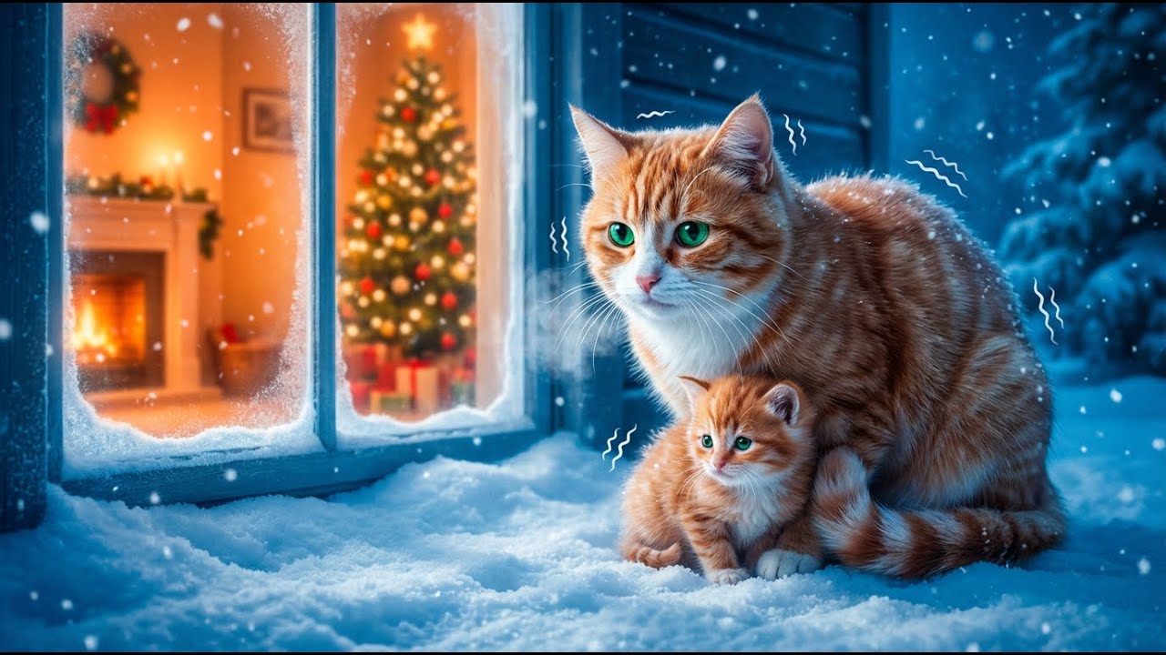 Mama Cat Protects Kitten Through Cold Christmas Night, Finds Warm Home 🎄😿❤️ | Emotional Cat Story
