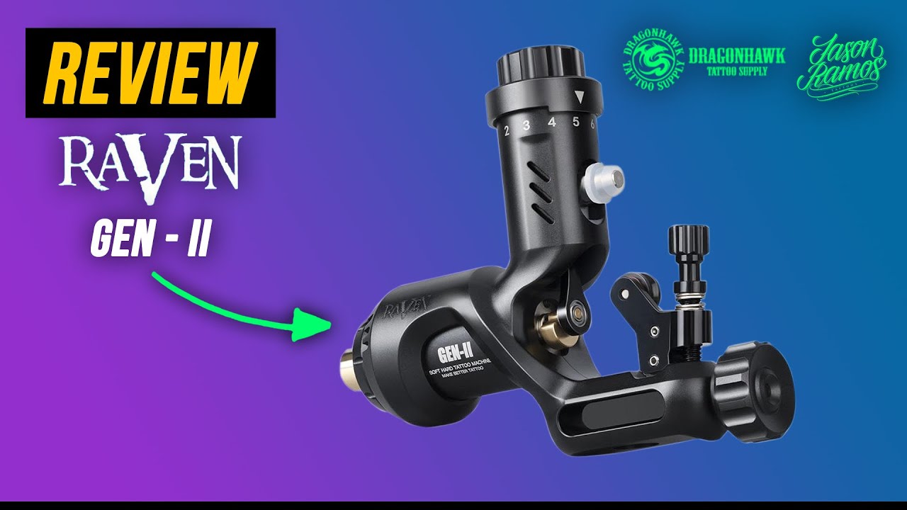 Review Raven gen Ⅱ Máquina de Tatuar Rotativa // Rotary Tattoo Machine Dragonhawk #yo3rl