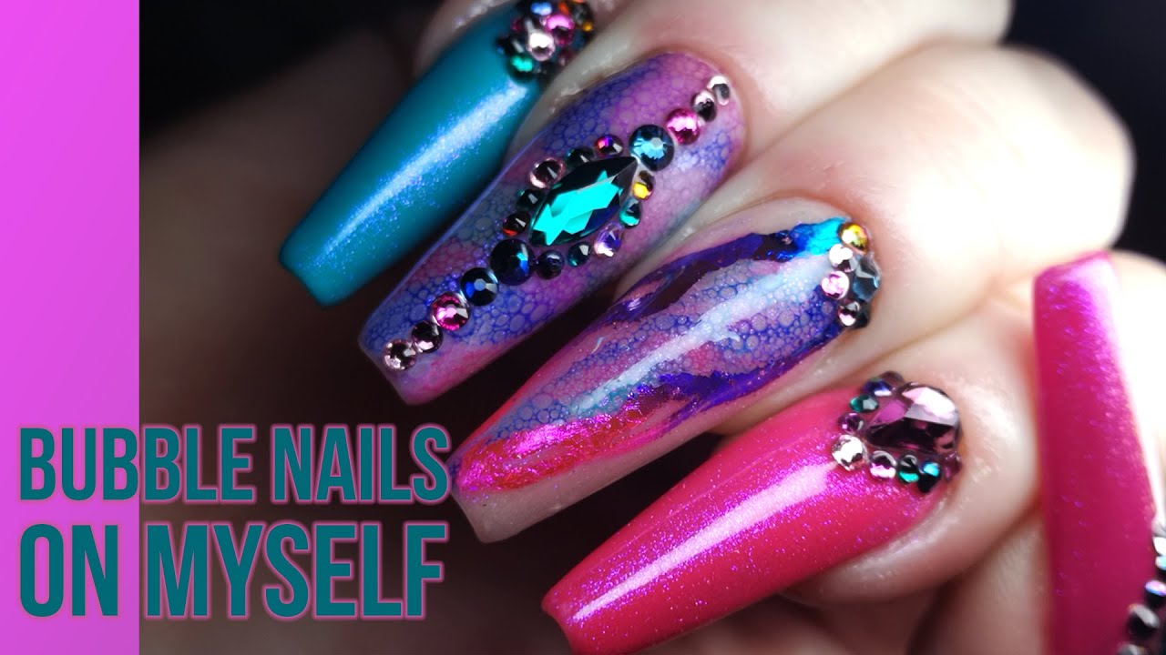 Bubble Nails - Using my Non-Dominant Hand!