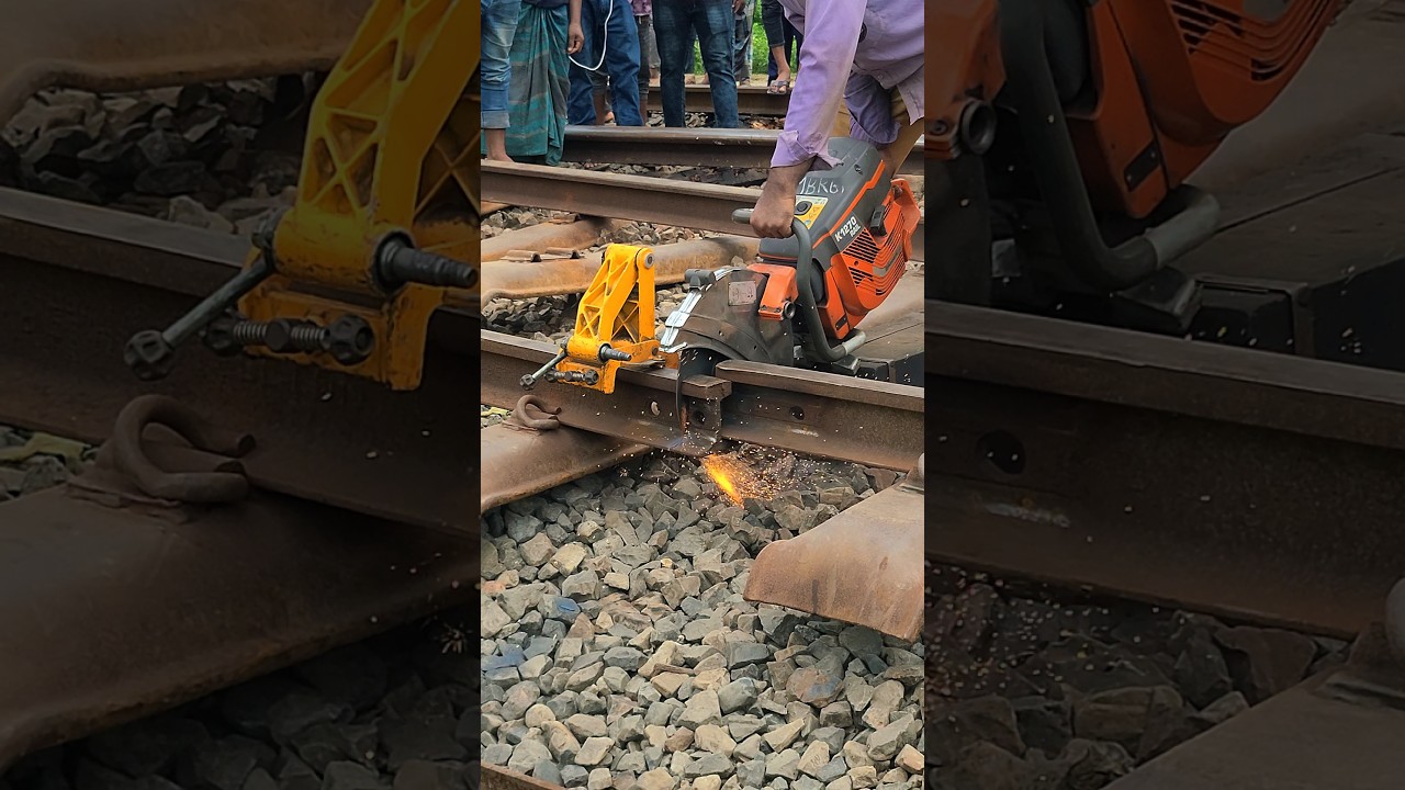 Emergency railway track repair after derailment. #shorts #railway #railtrack #railroad #foryou