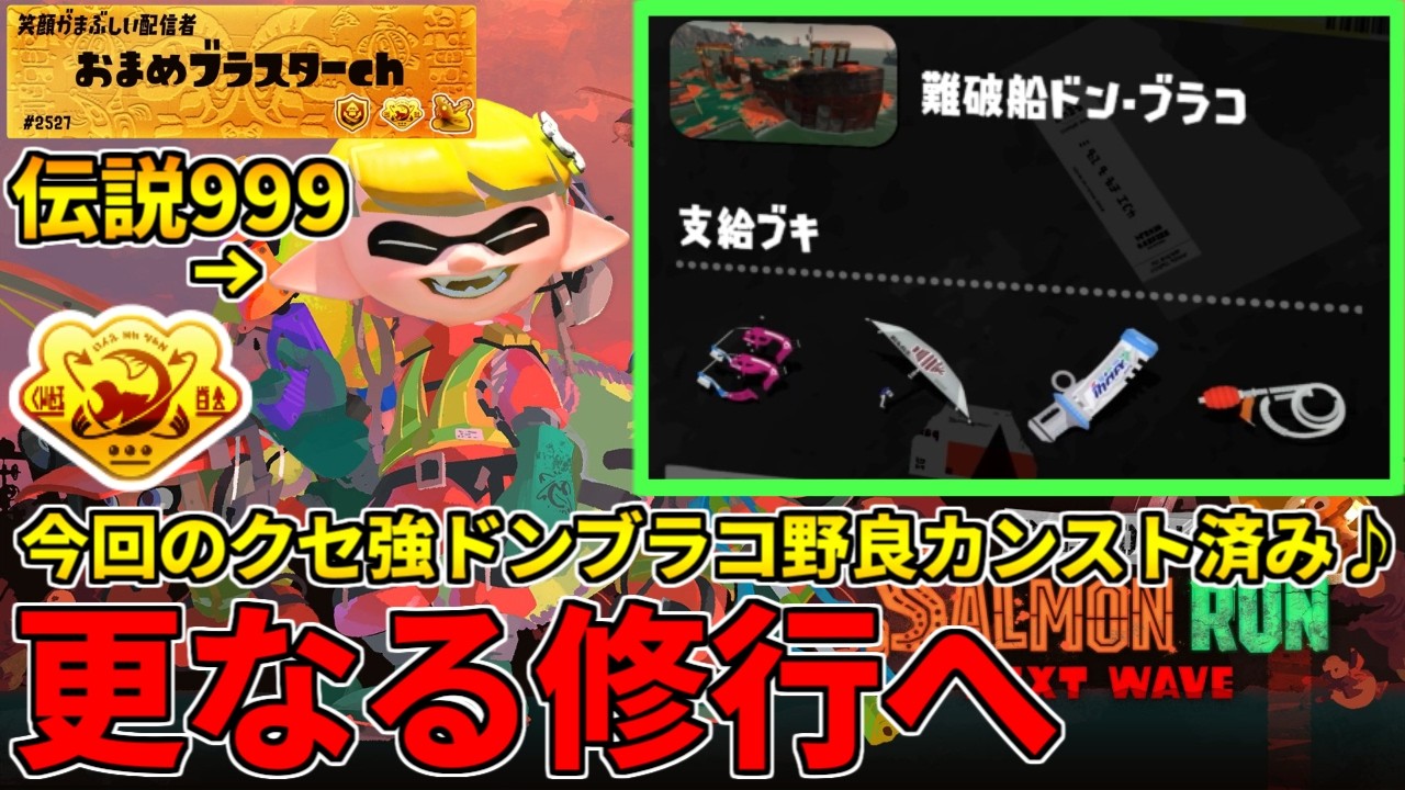 今回のドンブラコ野良カンストした男が更に野良修行しに行く！！！！！【スプラトゥーン3/サーモンランNW】