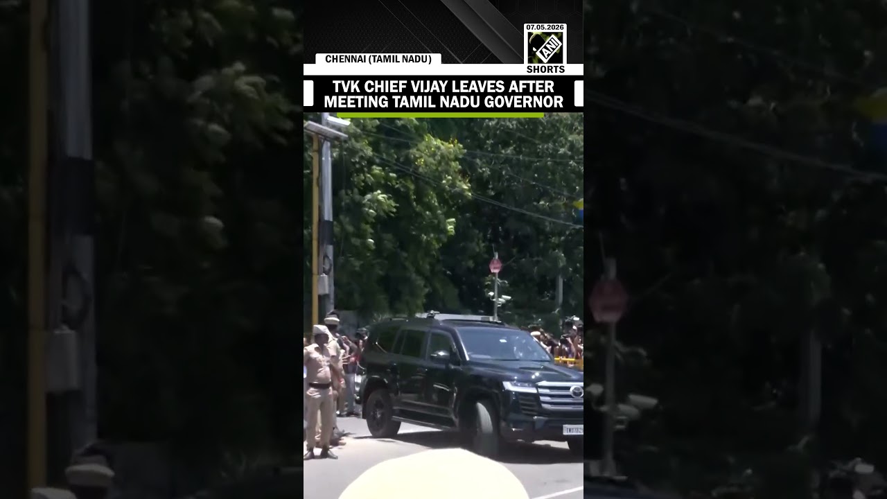 TVK Chief Vijay leaves from Lok Bhavan after meeting Tamil Nadu Governor Rajendra Vishwanath Arlekar