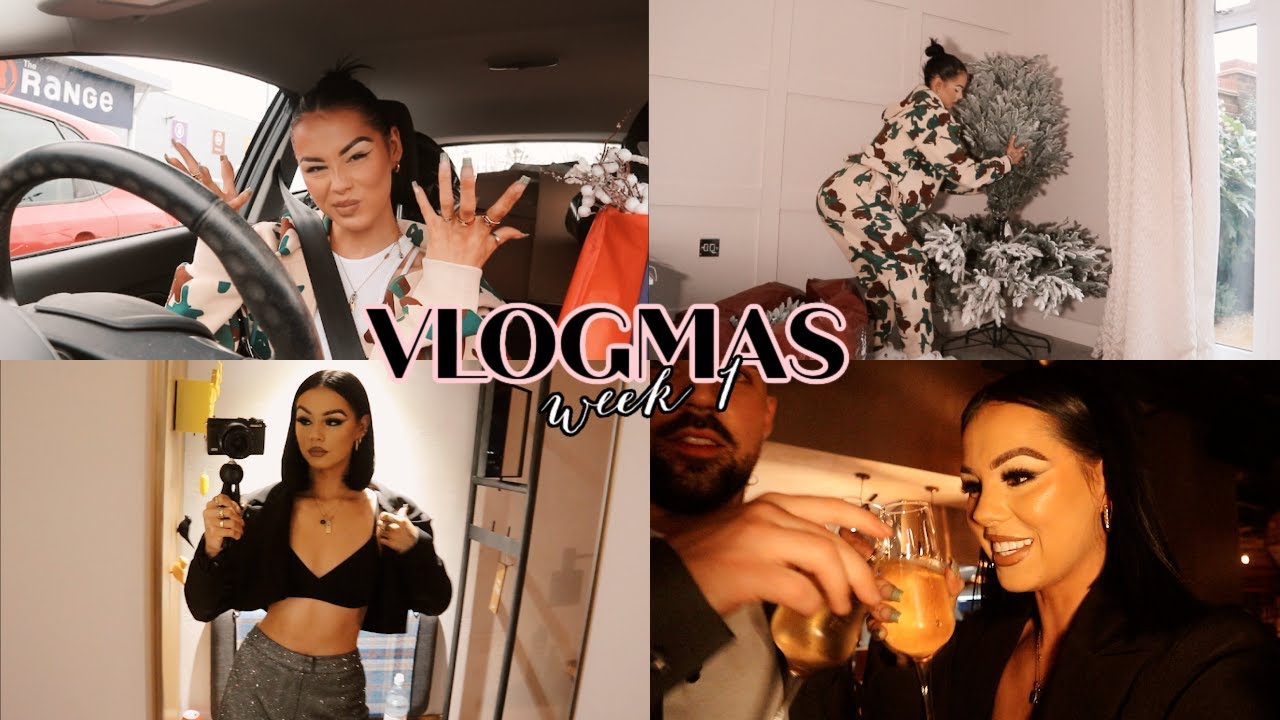 MANAGEMENT CHRISTMAS PARTY, COME SHOP W/ ME &  PUTTING THE TREE UP | VLOGMAS WEEK 1