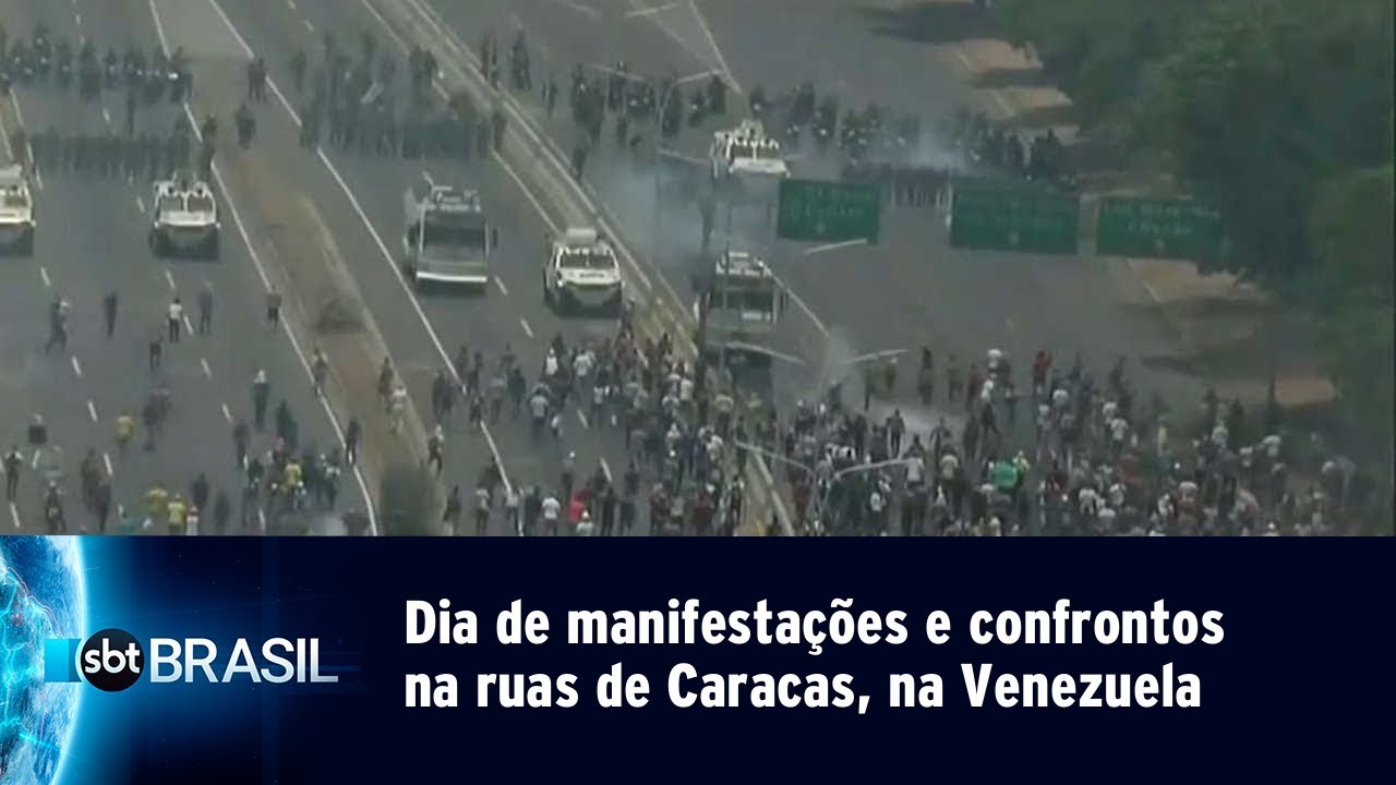 Dia de manifestações e confrontos na ruas de Caracas, na Venezuela | SBT Brasil (30/04/19)