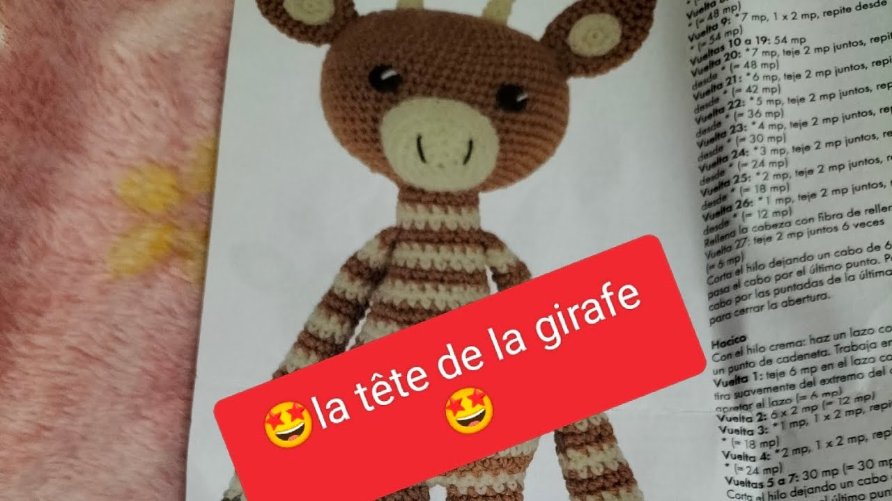 🤩Comment faire une girafe au crochet 🤩vidéo 4 la tête #amigurumiscrochet #kitaction 