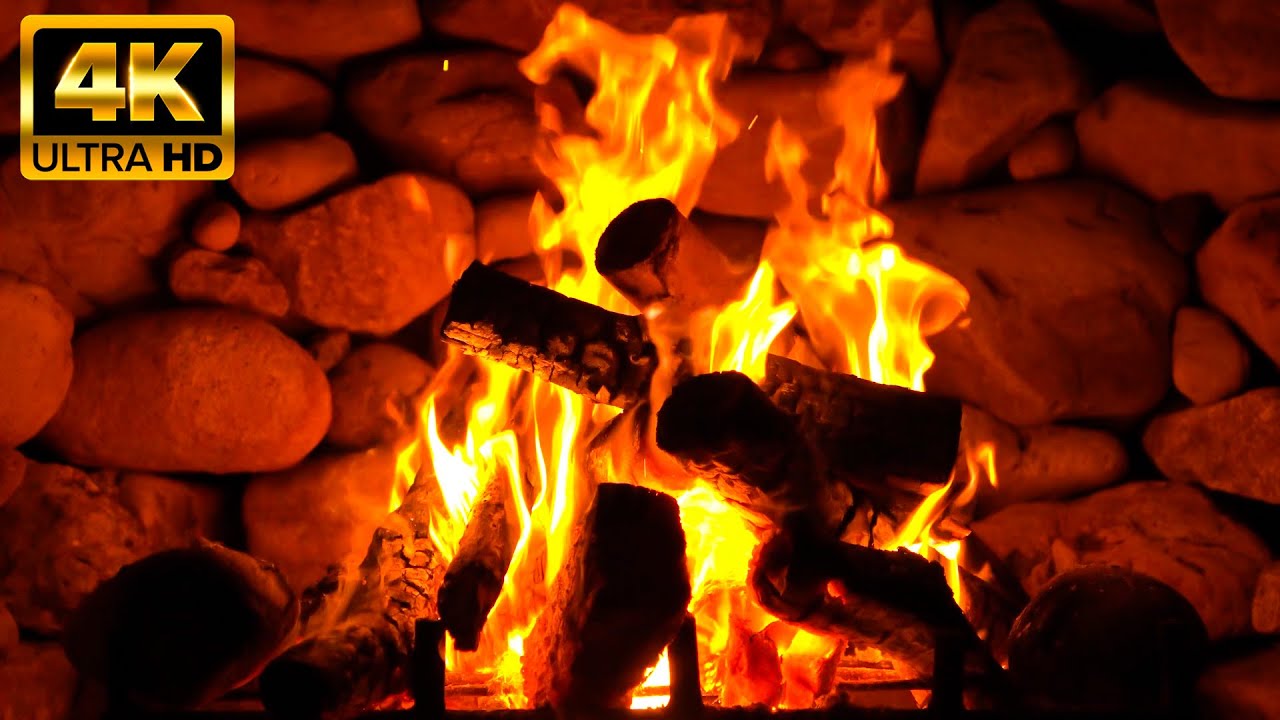 Warm & Cozy Fireplace for Peaceful Spring | Enchanting Fireplace Serenity 4K & Crackling Fire Sounds