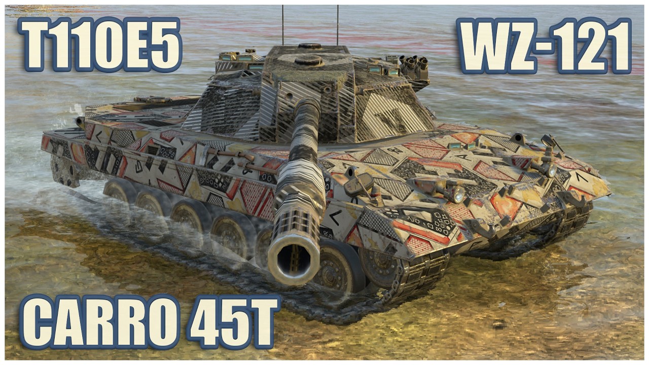 Carro 45t, WZ-121 & T110E5 &bull; WoT Blitz Gameplay