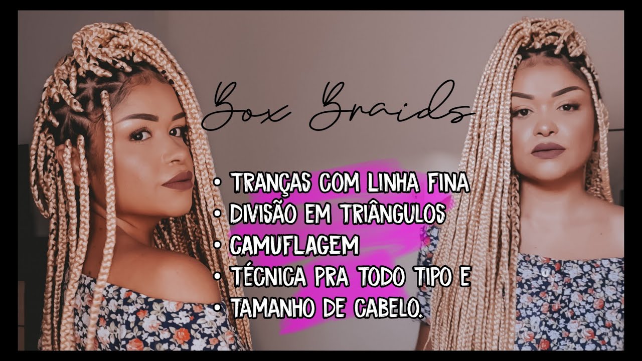 Tranças com LINHA de CROCHÊ FINA + DIVISÃO em ∆ e CAMUFLAGEM #QuarentenaDoCeu