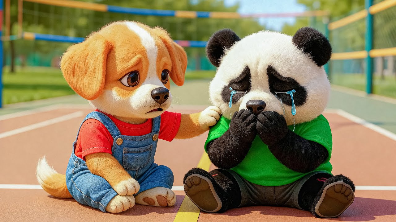 Baby Puppy Shows True Friendship ❤️ Panda Bullied at School but Finds Love & Comfort 💔🐼🐶