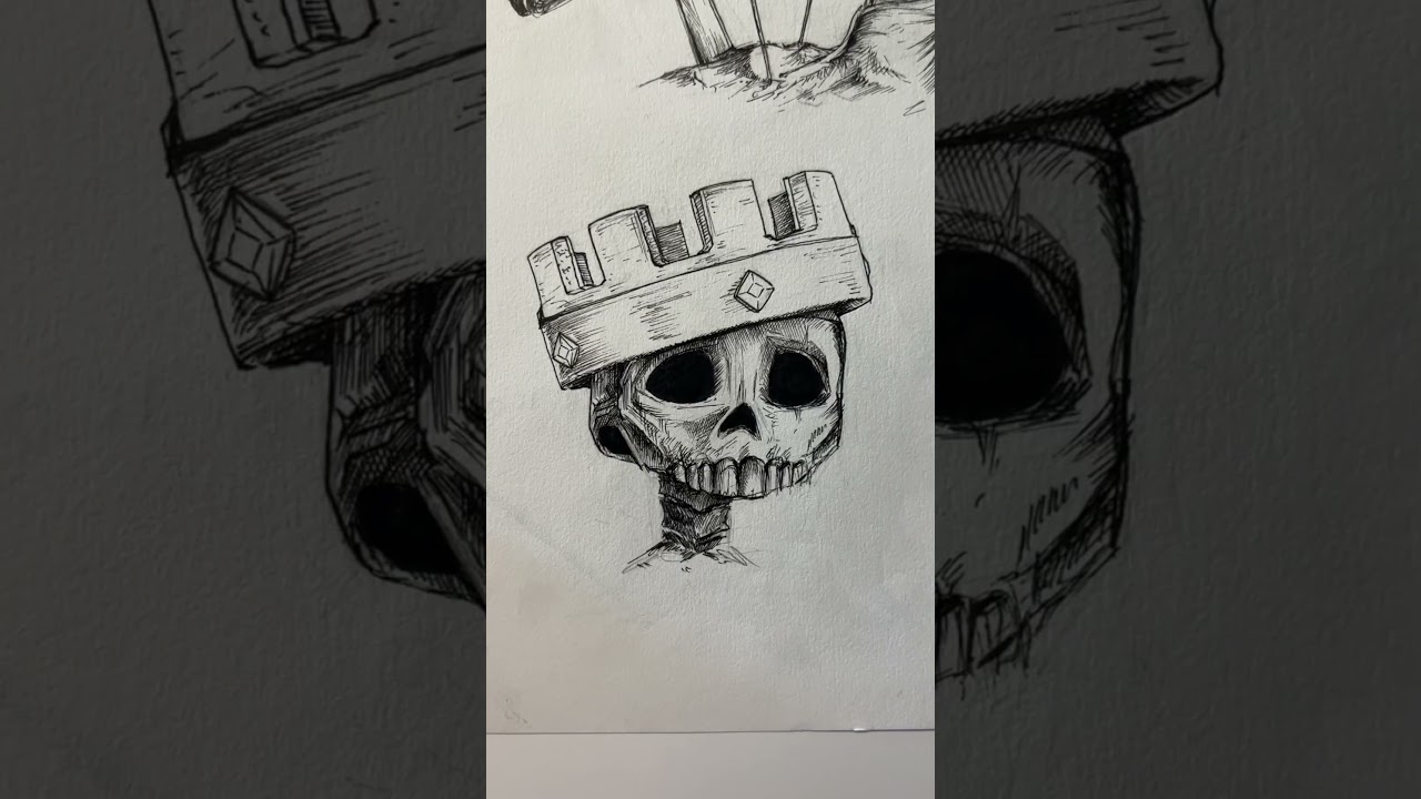 Skeleton King Lore (clash royale) #my #art #drawing