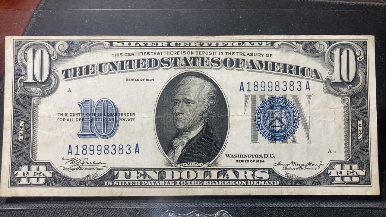 $10 Silver Certificate from 1934