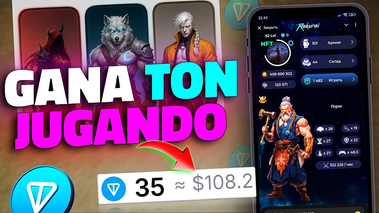 El JUEGO NFT que est&aacute; pagando TONCOIN GRATIS 💎 Rakurai explicado