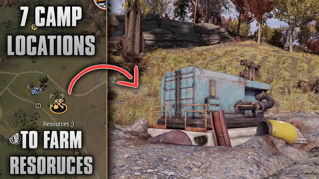 7 CAMP LOCATIONS With RESOURCE EXTRACTORS YOU NEED TO USE - Fallout 76 Resource Farming Locations