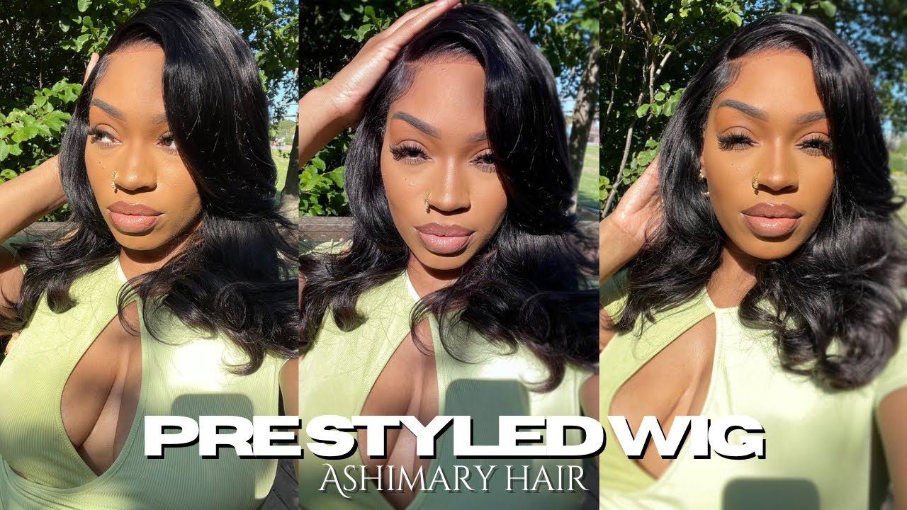 Pre-Styled Body Wave Short Bob Wig | Easy Pull & Go Installation | Beginner-Friendly | Ashimary Hair