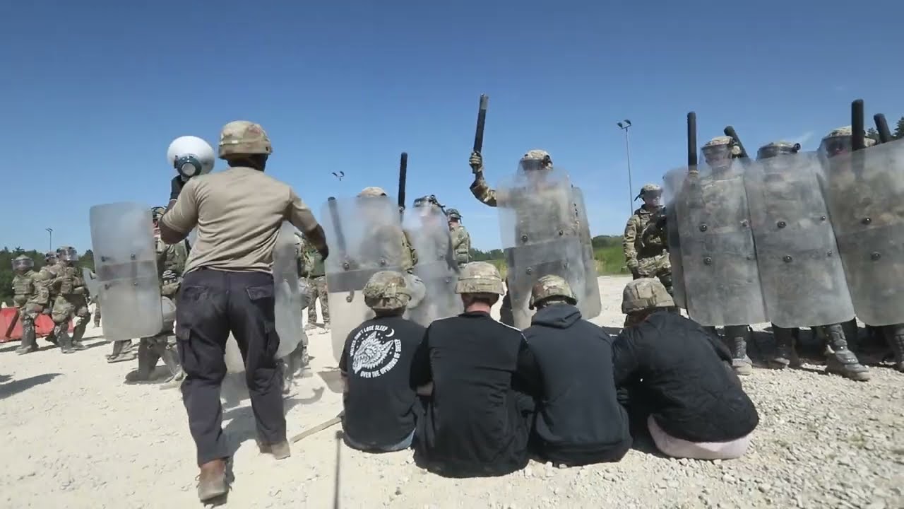 Texas and Rhode Island National Guard conduct crowd riot control (CRC) training