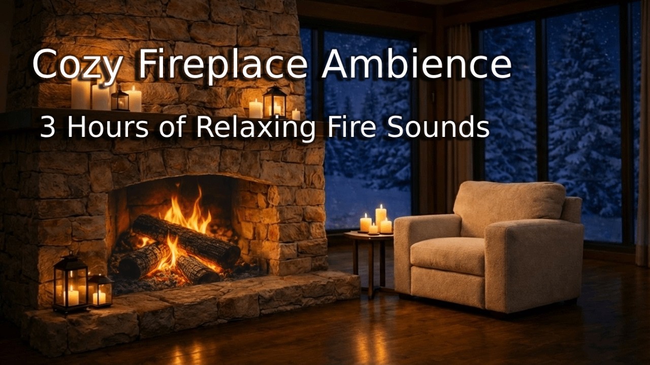 Cozy Fireplace Ambience 🔥 3 Hours of Relaxing Fire Sounds for Sleep, Study & Stress Relief