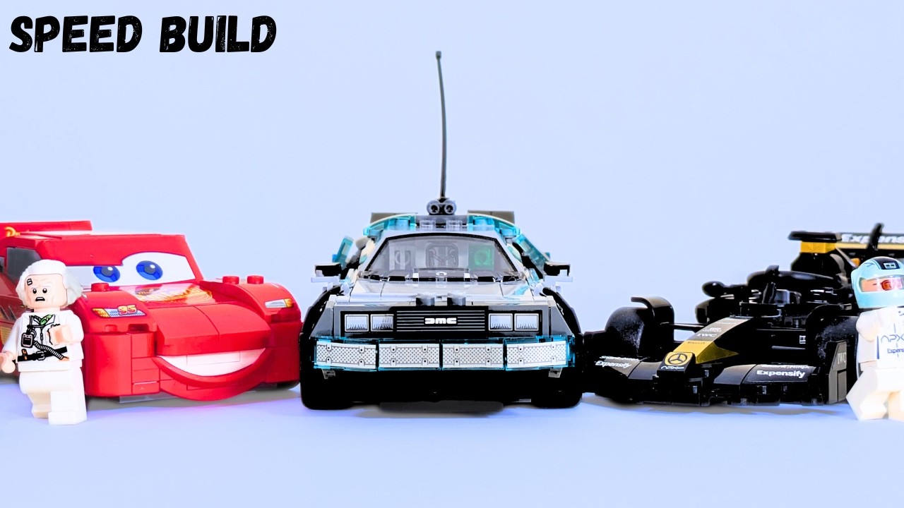 LEGO Speed Champion Lightning McQueen, Delorean & APXGP F1 Speed Build