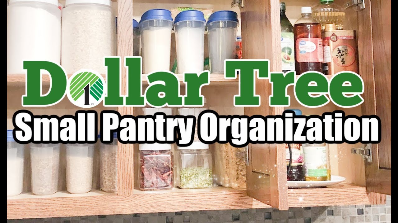 Small Pantry Organization. Kitchen Cabinet Organization. Dollar Tree.