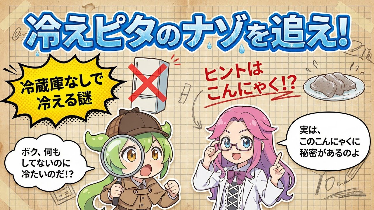 なぜ冷えピタは冷たいの？中身の80%は「〇〇」だった！開発のヒントは刺身こんにゃく！？【ずんだもん科学解説】