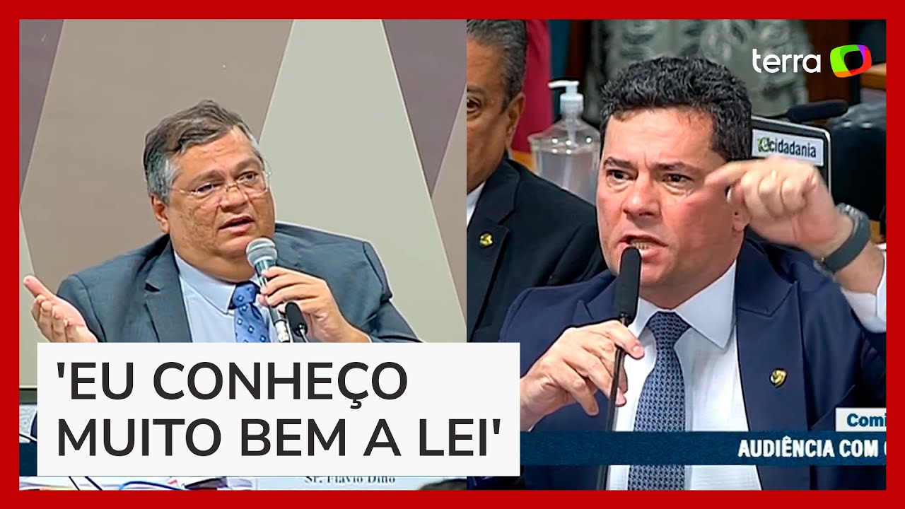 Flávio Dino e Sergio Moro batem boca em comissão no Senado: 'Não aceito deboche'